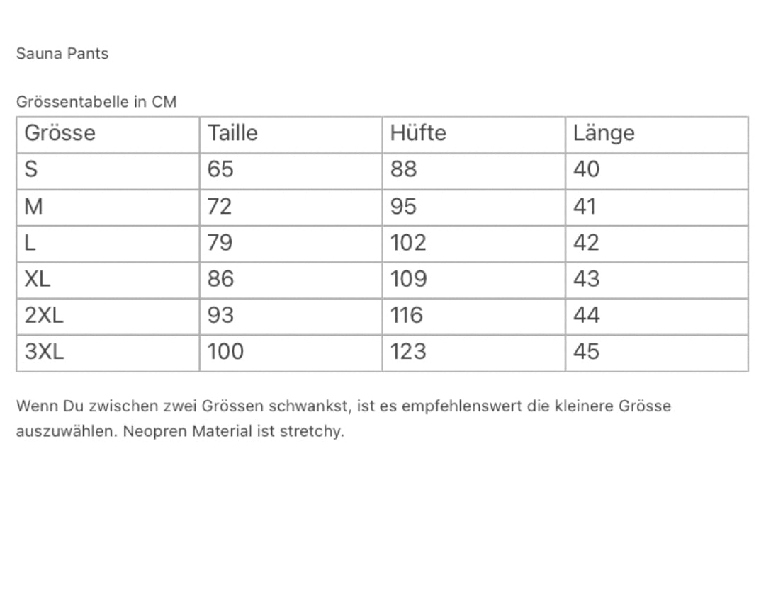 Sauna Pants kurz